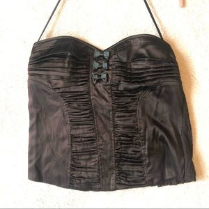 Dark Brown Strapless Stretch Top